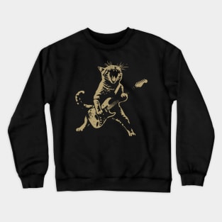 Rock Cat Playing Guitar Shirt Crewneck Sweatshirt